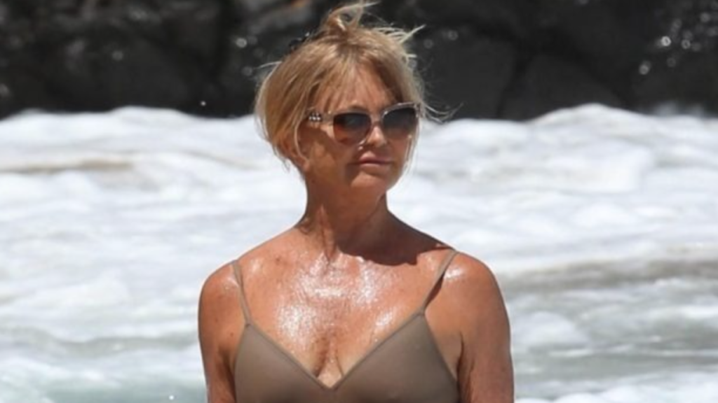 Age is just a number for her!: The aged and wrinkled look of Hawn on vacation became the subject of discussions